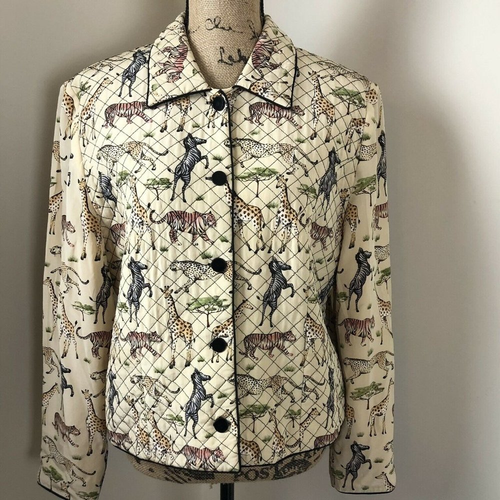Blazer Handmade African Safari Animals Zebra Giraffes Tigers Leopards Sz Small